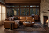 Serena corner Sectional in distressed Italian aniline leather