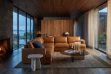 Serena corner Sectional in distressed Italian aniline leather