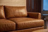 Serena corner Sectional in distressed Italian aniline leather