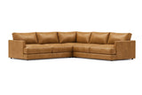 Serena corner Sectional in distressed Italian aniline leather