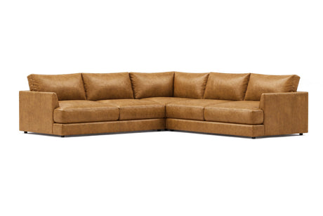 Serena Distressed Leather Corner Sectional Sofa