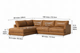 Serena chaise Sectional in distressed Italian aniline leather