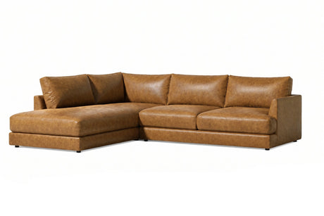 Serena Distressed Leather Sectional Sofa