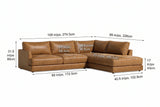 Serena chaise Sectional in distressed Italian aniline leather