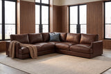 Serena Distressed Leather Corner Sectional Sofa