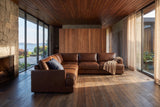 Serena Distressed Leather Corner Sectional Sofa