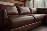Serena Distressed Leather Corner Sectional Sofa