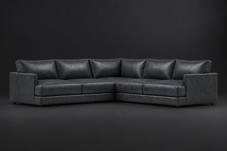 Serena Distressed Leather Corner Sectional Sofa