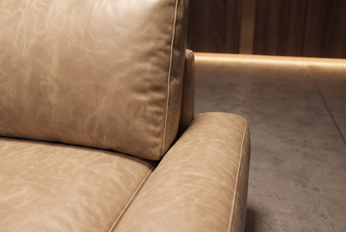 Serena Distressed Leather Corner Sectional Sofa