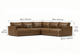 Serena corner Sectional in distressed Italian aniline leather