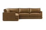 Serena corner Sectional in distressed Italian aniline leather
