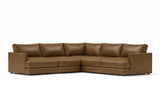 Serena corner Sectional in distressed Italian aniline leather