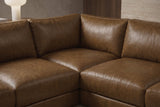 Serena corner Sectional in distressed Italian aniline leather