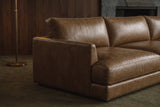 Serena corner Sectional in distressed Italian aniline leather