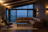 Serena corner Sectional in distressed Italian aniline leather
