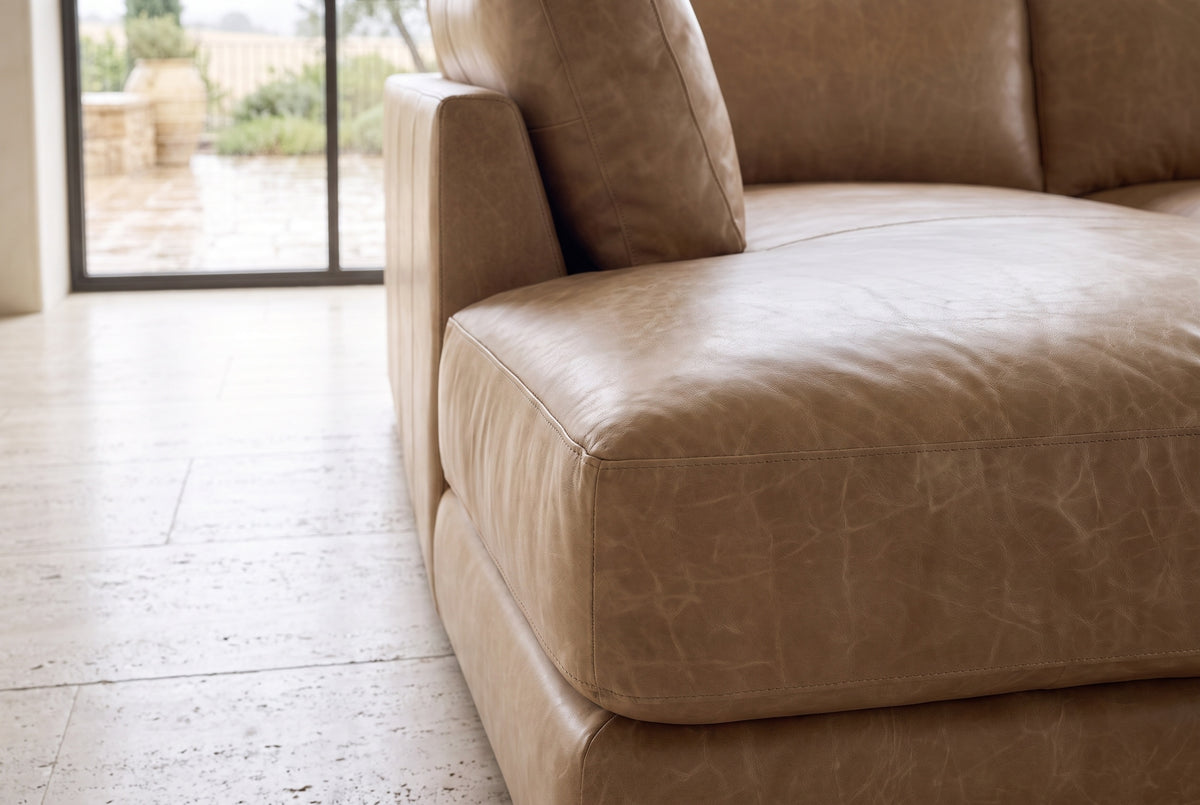 Serena Distressed Leather Sectional Sofa