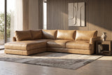 Serena Distressed Leather Sectional Sofa