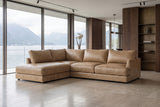 Serena Distressed Leather Sectional Sofa