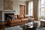 Serena sofa in distressed Italian aniline leather