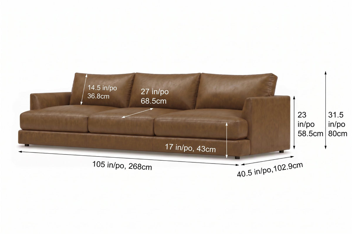 Serena sofa in distressed Italian aniline leather