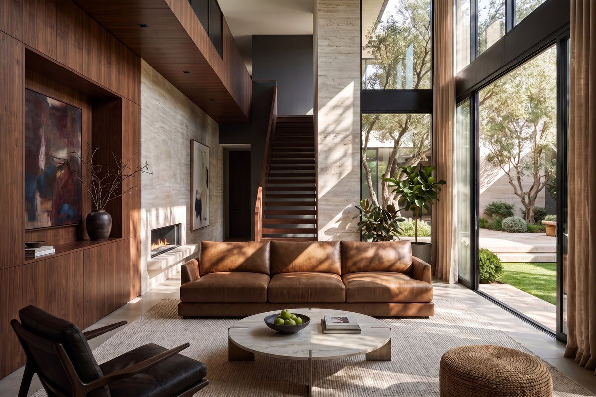 Serena sofa in distressed Italian aniline leather