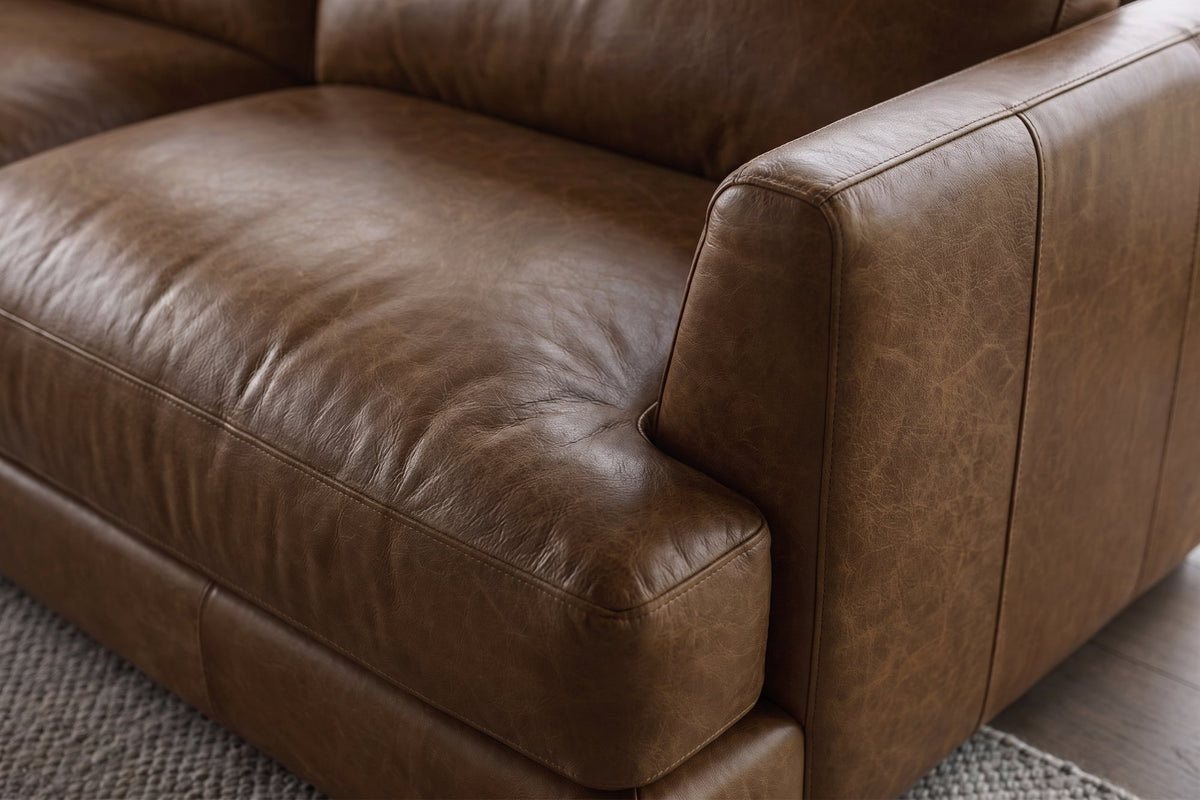 Serena sofa in distressed Italian aniline leather