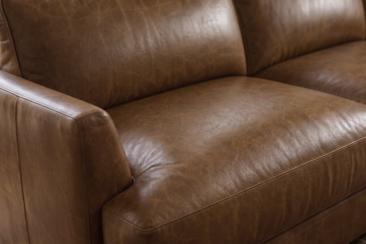Serena sofa in distressed Italian aniline leather