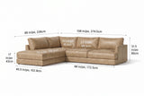 Serena Distressed Leather Sectional Sofa