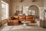 Serena Distressed Leather Sectional Sofa