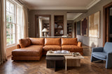 Serena Distressed Leather Sectional Sofa