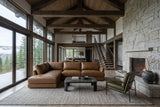 Serena chaise Sectional in distressed Italian aniline leather