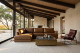 Serena chaise Sectional in distressed Italian aniline leather