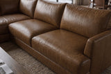 Serena chaise Sectional in distressed Italian aniline leather