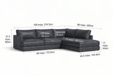 Serena Distressed Leather Sectional Sofa