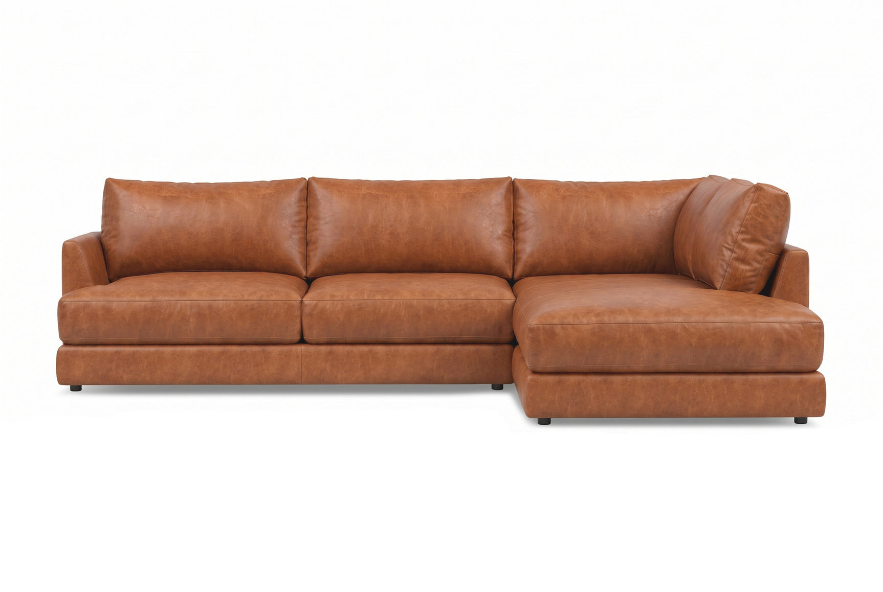 Serena Distressed Leather Sectional Sofa