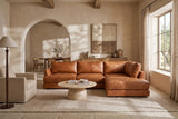 Serena Distressed Leather Sectional Sofa