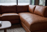 Serena Distressed Leather Sectional Sofa