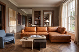 Serena Distressed Leather Sectional Sofa