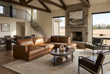 Serena chaise Sectional in distressed Italian aniline leather