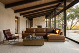 Serena chaise Sectional in distressed Italian aniline leather
