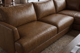 Serena chaise Sectional in distressed Italian aniline leather
