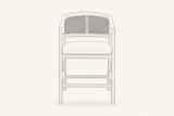 Pencil drawing of the Sermoneta counter stool, front view