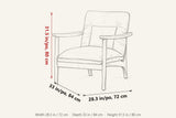 Servigliano dimensions on a pencil sketch of the chair: 31.5 in high, 33 in deep, 28.3 in wide