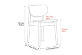 Simone dining chair dimensions: 18.4 in wide, 23.2 in deep, 30 in high, seat 18 in high