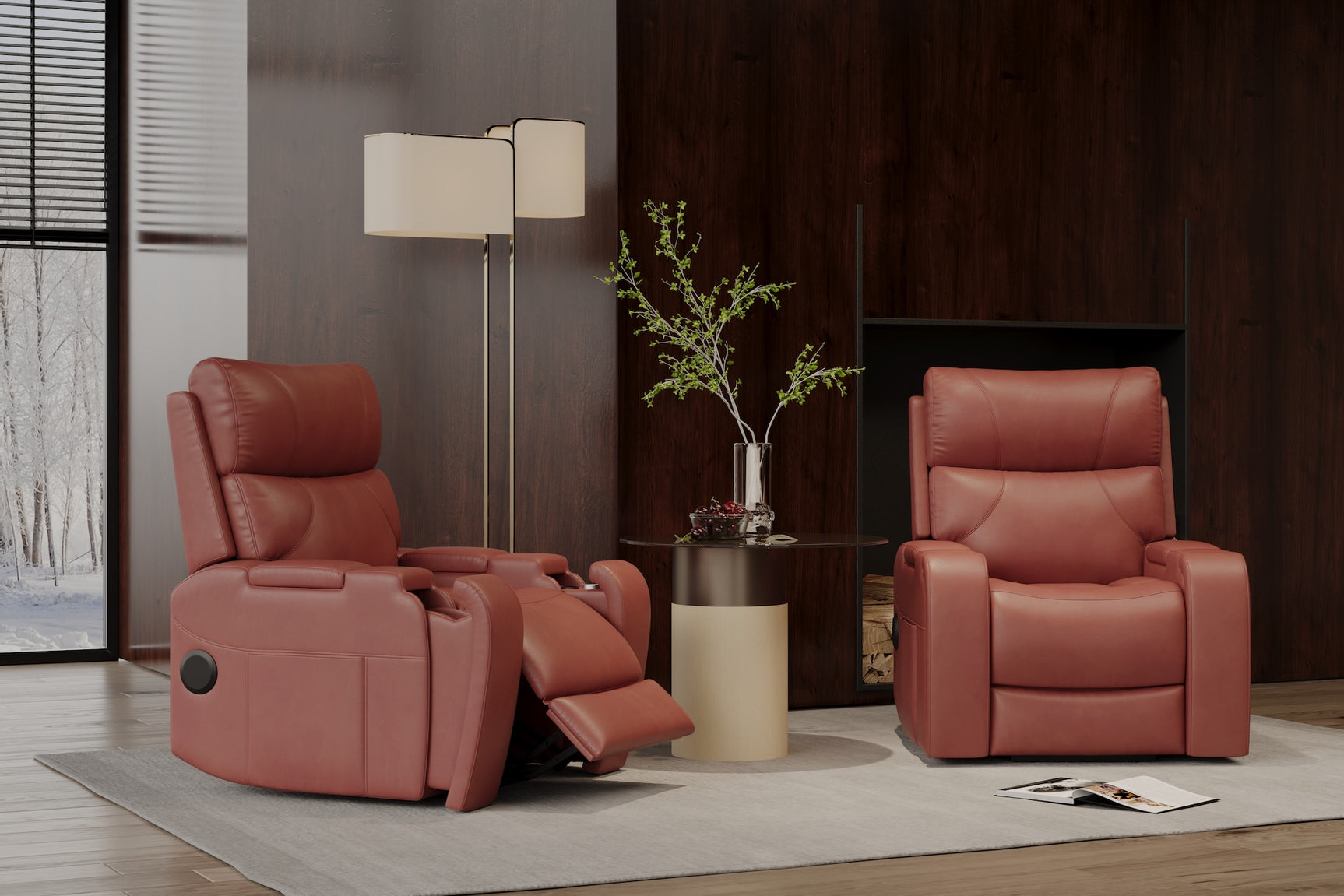 Skov Leather Power Lift Recliner Chair