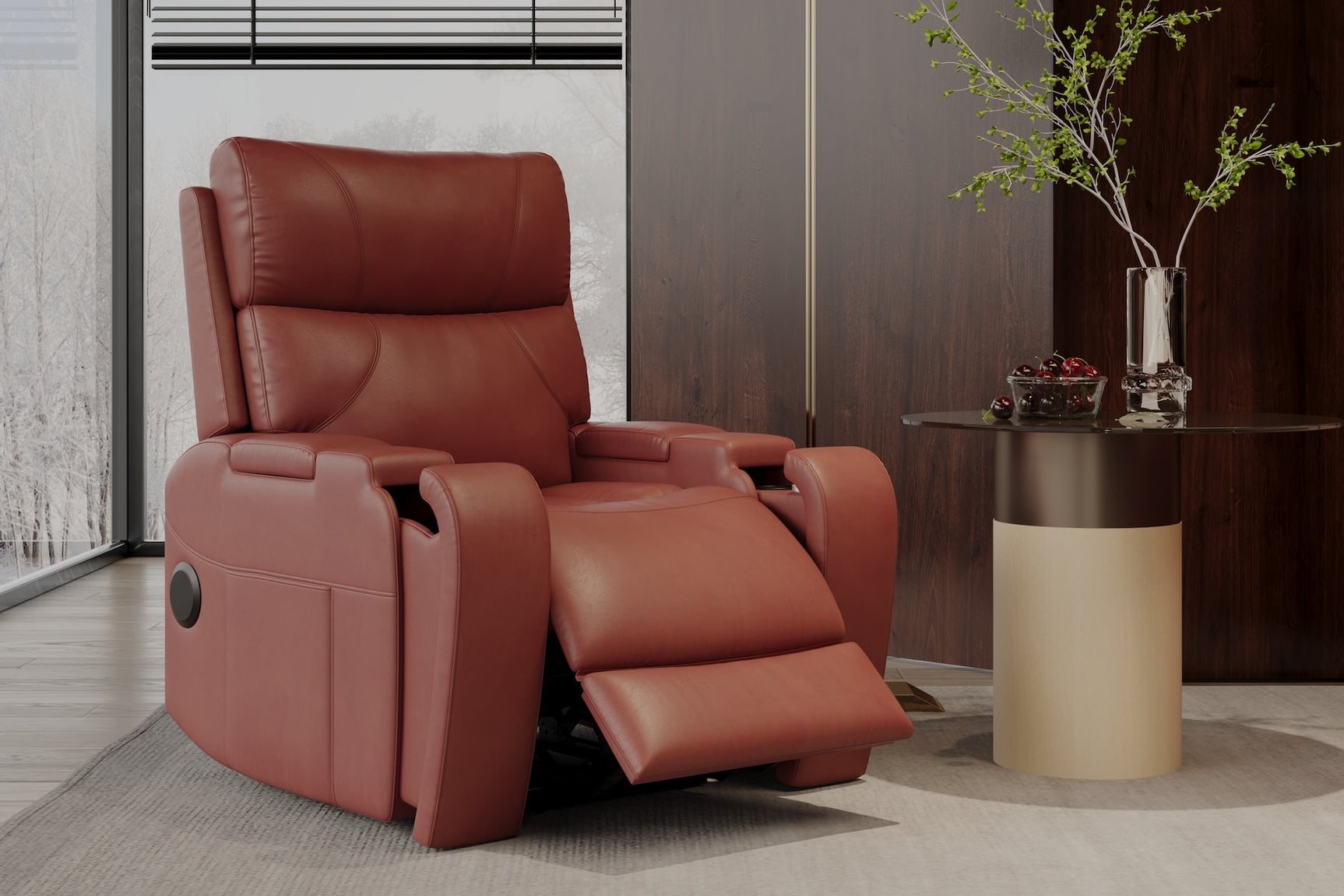 Skov Leather Power Lift Recliner Chair