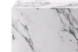 Close-up of the Sloane matte white concrete composite finish along the top edge