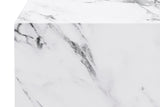 Sloane white concrete composite cube detail showing the marble-look veining on two faces