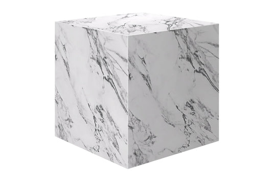 Sloane White Concrete Composite Cube Side Table - A Simple Cube, Many Uses