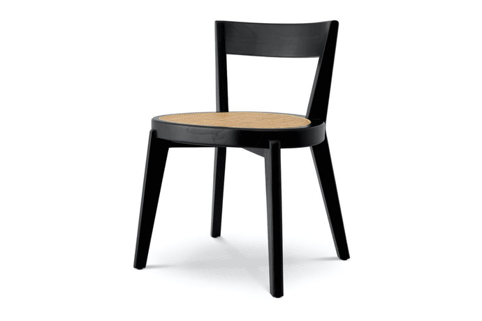 Valencia Sloane Cane Wood Dining Chair, Black